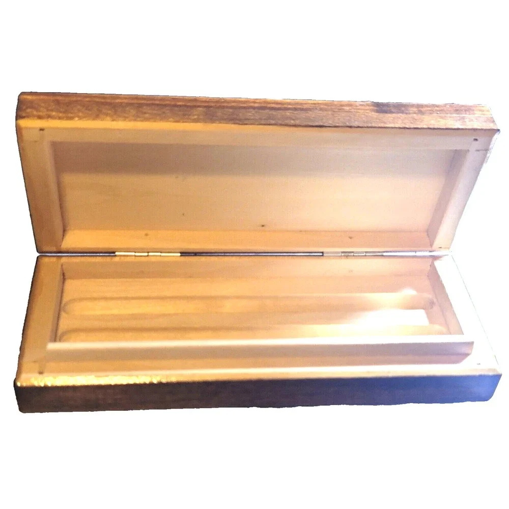 Hand Made Wooden Chip Art 2 Pen Box 6 5/8